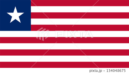 Flag of Liberia. Liberian national symbol in official colors. Template icon. Vector background Flag of Liberia. Liberian national symbol in official colors. Template icon. Vector background 134048675