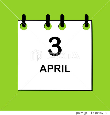April 3. Daily Calendar icon for design. Simple design for business brochure, flyer, print media, advertisement. Easily editable April 3. Daily Calendar icon for design. Simple design for business brochure, flyer, print media, advertisement. Easily editable 134048729