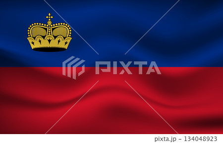 Flag of Liechtenstein. National symbol in official colors. Template icon. Abstract vector background Flag of Liechtenstein. National symbol in official colors. Template icon. Abstract vector background 134048923