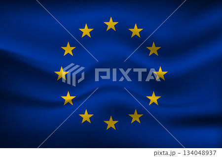 Flag of European Union. EU national symbol in official colors. Template icon. Abstract vector background 134048937