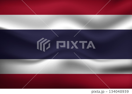 Flag of Thailand. Thai national symbol in official colors. Template icon. Abstract vector background Flag of Thailand. Thai national symbol in official colors. Template icon. Abstract vector background 134048939