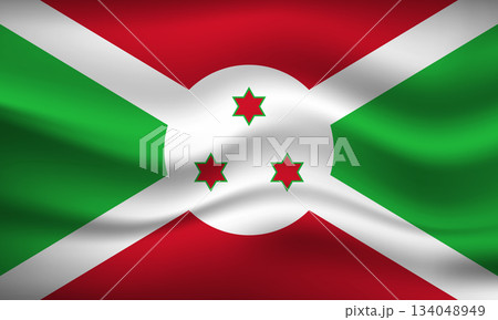 Flag of Burundi. National symbol in official colors. Template icon. Abstract vector background 134048949
