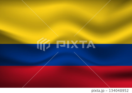 Flag of Colombia. Colombian national symbol in official colors. Template icon. Abstract vector background 134048952