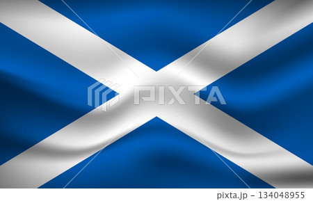 Flag of Scotland. Scottish national symbol in official colors. Template icon. Abstract vector background Flag of Scotland. Scottish national symbol in official colors. Template icon. Abstract vector background 134048955