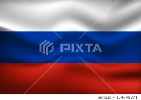 Flag of Russia. Russian national symbol in official colors. Template icon. Abstract vector background 134048971