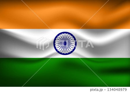 Flag of India. Indian national symbol in official colors. Template icon. Abstract vector background Flag of India. Indian national symbol in official colors. Template icon. Abstract vector background 134048979