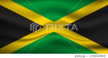 Flag of Jamaica. Jamaican national symbol in official colors. Template icon. Abstract vector background 134048984