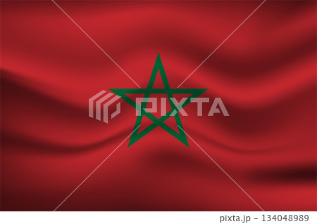 Flag of Morocco. Moroccan national symbol in official colors. Template icon. Abstract vector background Flag of Morocco. Moroccan national symbol in official colors. Template icon. Abstract vector background 134048989