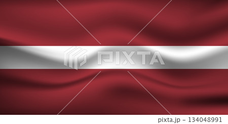 Flag of Latvia. Latvian national symbol in official colors. Template icon. Abstract vector background 134048991