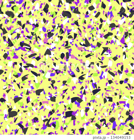 Geometric terrazzo seamless pattern. Abstract colourful modern background. Stone fashion design for web and print. Venetian tile, flooring home decor. Chaotic pastel texture 134049153