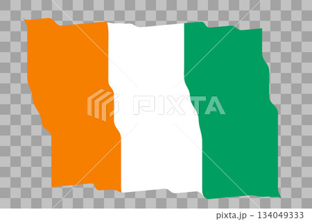 Waving Flag of Cote d’Ivoire. National symbol in official colors. Template icon. Abstract vector background. Fluttering effect Waving Flag of Cote d’Ivoire. National symbol in official colors. Template icon. Abstract vector background. Fluttering effect 134049333