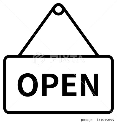 店舗オープンの看板のシンプルなアイコン 134049695