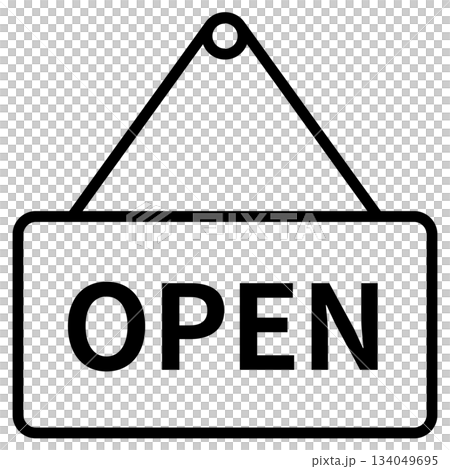 店舗オープンの看板のシンプルなアイコン 134049695