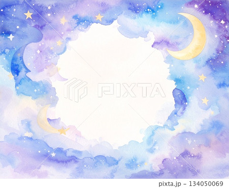 夜空のモチーフのフレーム（AI生成画像） 134050069