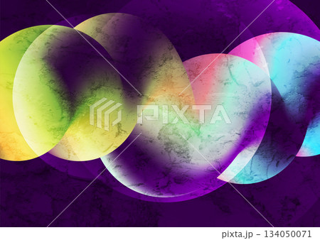 Multicolored neon glossy liquid 3d wave geometric grunge abstract background 134050071