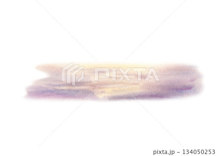 Luminous surface glows in sunset light,shimmering with gold and lilac shadows.Hand drawn watercolor texture,warm sand and icy snow,for seasonal branding,travel themes,atmospheric backgrounds 134050253