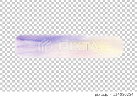 Landscape element-soft sky glows with golden and pink-lilac light from a sun.Painted with blended watercolor washes,serene gradient for calming wall art,wellness blogs,dreamy backgrounds 134050254