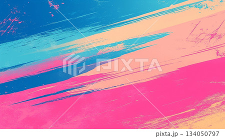 カラフルなブラシストロークが広がる抽象アート背景 134050797