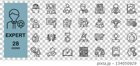 Professional Expert Line Icon Set Professional Expert Line Icon Set 134050929