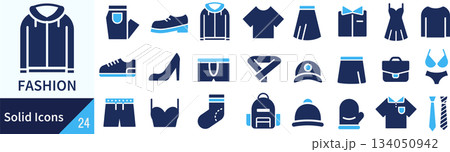 ベクターのファッションに関するシルエットアイコンセット ベクターのファッションに関するシルエットアイコンセット 134050942