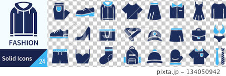 ベクターのファッションに関するシルエットアイコンセット ベクターのファッションに関するシルエットアイコンセット 134050942