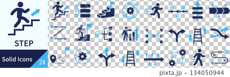向量步驟輪廓圖示集 134050944