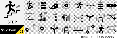 向量步驟輪廓圖示集 134050945