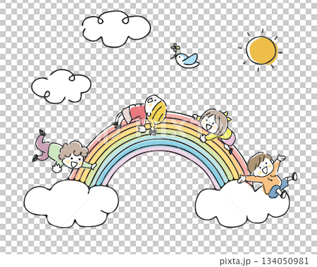 彩虹和孩子們 134050981