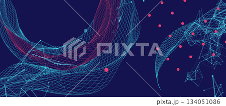 Abstract wireframe background. Modern science art elements. 134051086