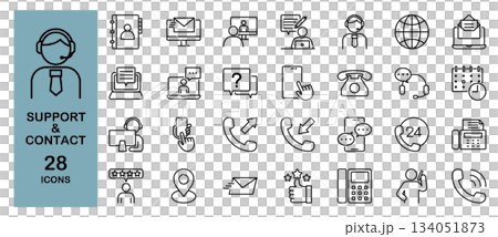 Customer service line icon set 134051873
