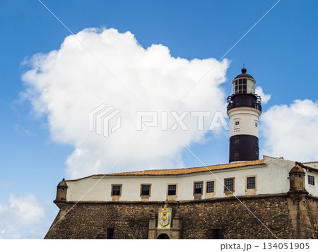 Stunning view of the historic Farol da Barra lighthouse in Salvador, Bahia, Brazil Stunning view of the historic Farol da Barra lighthouse in Salvador, Bahia, Brazil 134051905