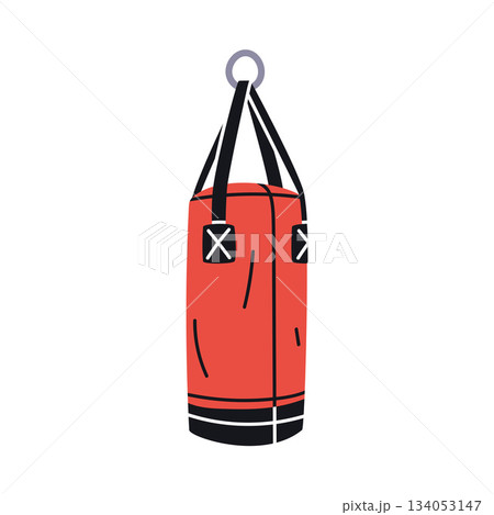 Punching Bag for Boxing as Sport Equipment and Supply Colorful Element Vector Illustration 134053147