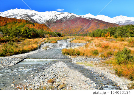 平川流路工：白馬オリンピック大橋／平川より上流方向を望む(長野県白馬村)【2025.11】 134053154