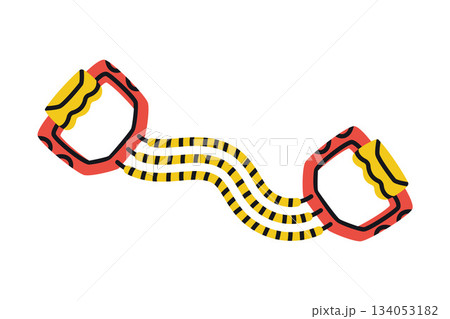 Resistance Band as Sport Equipment and Supply Colorful Element Vector Illustration 134053182