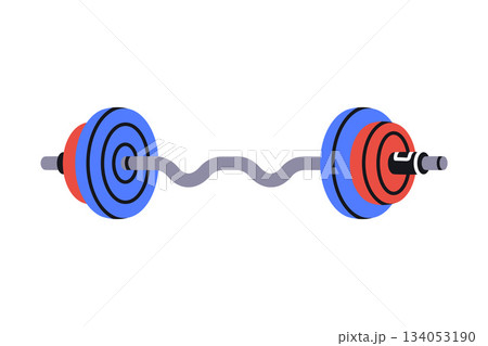 Barbell as Sport Equipment and Supply Colorful Element Vector Illustration Barbell as Sport Equipment and Supply Colorful Element Vector Illustration 134053190