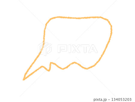 Hand drawn squiggle crayon speech bubble in sketch style. Orange contour creates a circle inspired textbox for chat or talk concepts. Graphic outline shape for comment or communication message. Hand drawn squiggle crayon speech bubble in sketch style. Orange contour creates a circle inspired textbox for chat or talk concepts. Graphic outline shape for comment or communication message. 134053203