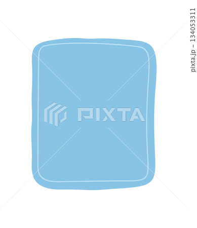 Organic wavy rectangle frame with hand drawn border and fluid blob form. Background template in blue for text or card use. Minimal doodle style with clean organic edge and empty space. Organic wavy rectangle frame with hand drawn border and fluid blob form. Background template in blue for text or card use. Minimal doodle style with clean organic edge and empty space. 134053311
