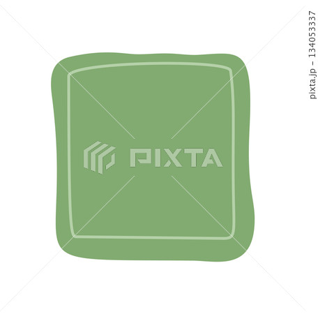 Hand drawn organic square shape forms a fluid frame with a patch border and soft squiggle edge. Abstract green blob background with natural rectangle outline for text element use. Hand drawn organic square shape forms a fluid frame with a patch border and soft squiggle edge. Abstract green blob background with natural rectangle outline for text element use. 134053337