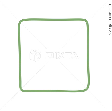 Hand drawn organic green square frame with soft outline and form. Irregular rectangle shape serves as a border and background. Simple text graphic element evokes natural style. Hand drawn organic green square frame with soft outline and form. Irregular rectangle shape serves as a border and background. Simple text graphic element evokes natural style. 134053381