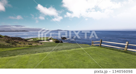 Pebble Beach golf course, Monterey, California, USA Pebble Beach golf course, Monterey, California, USA 134056098