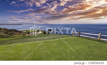 Pebble Beach golf course, Monterey, California, USA Pebble Beach golf course, Monterey, California, USA 134056241