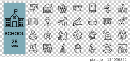 学校に関するアイコンセット 134056832