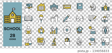 School Icon Set (Color) School Icon Set (Color) 134056833
