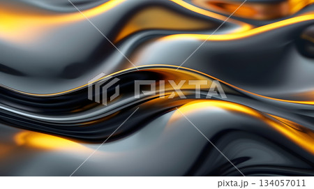 透明感あるガラス質感の3D流体波が広がるクリーンな背景 透明感あるガラス質感の3D流体波が広がるクリーンな背景 134057011