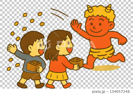 孩子們播種豆子 134057248