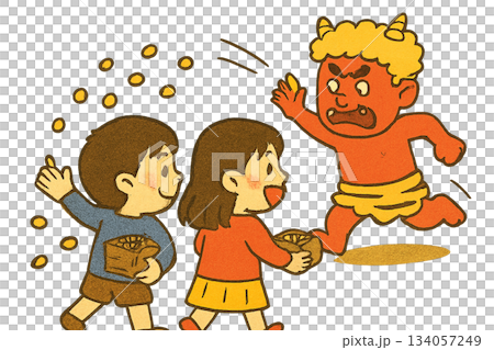 孩子們播種豆子 134057249