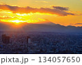 都市風景　池袋から富士山を望む眺望 134057650