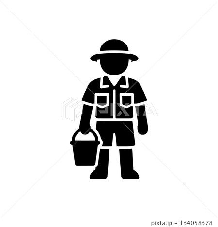 Fisherman Activity Bucket Uniform Icon Fisherman Activity Bucket Uniform Icon 134058378