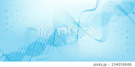 Structure molecule and communication Dna, atom, neurons. Science concept for your design. Connected lines with dots. Medical, technology, chemistry, science background. illustration. 134058686