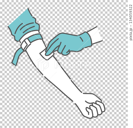 血液採集前用酒精進行手部消毒的特寫 134059322